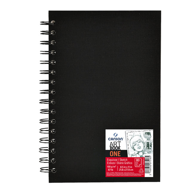 Canson – Skizzenbuch Art Book One, spiralgebunden, 80 Blatt, 100 g, 216 x 279 mm, weiß