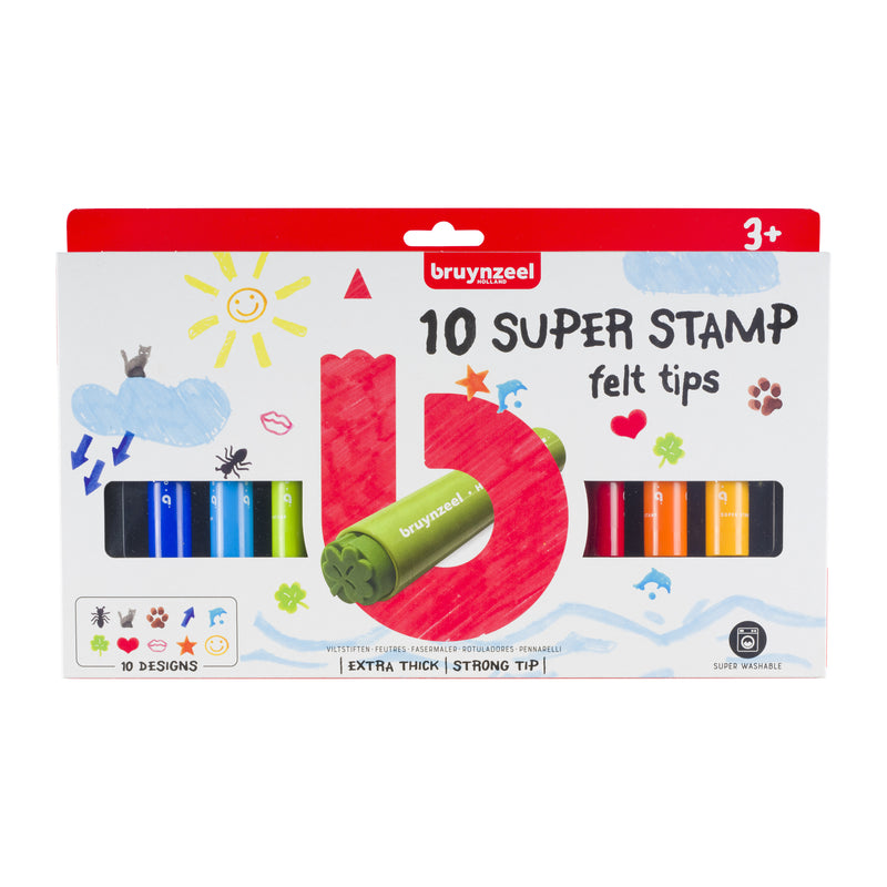 Bruynzeel Kids - Stempel Kids Super Stempelset mit 10 Farben