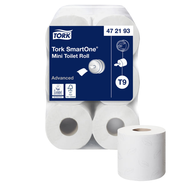 Toilettenpapier Tork smartone® mini t9 adv 472193 | Karton mit 12 Rollen