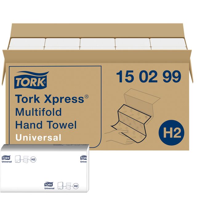 Tork - Handtuch H2 Xpress Universal Multifold 2-lagig 213x234mm 20x237 Blatt weiß 150299
