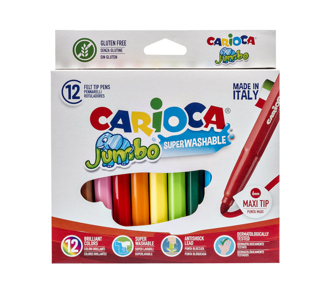 Filzstift Carioca Jumbo Maxi sortiert 12 Stück | Set mit 12 Stück
