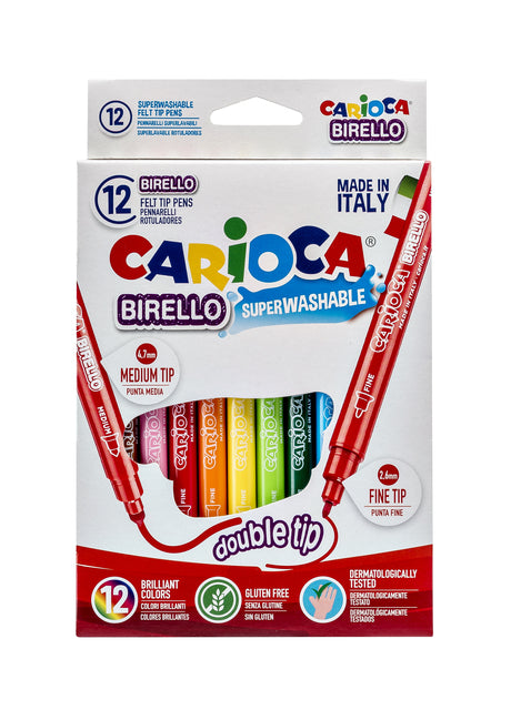 Filz -Tip Cararioca Birello Double -points Ass 12st | Stellen Sie ein 12 -Stück ein