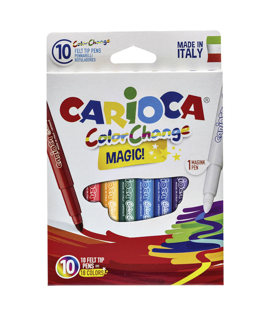 Filz -Tip -Stifte Carioca Magic Set bei 10 Teilen Assorti