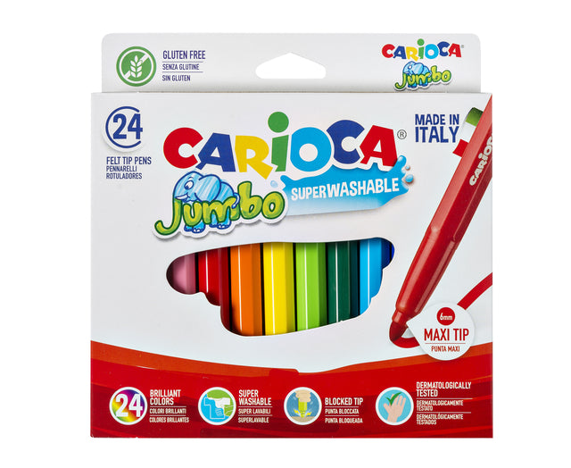 Filzstift Carioca Jumbo Maxi sortiert 24 Stück | Set mit 24 Teilen