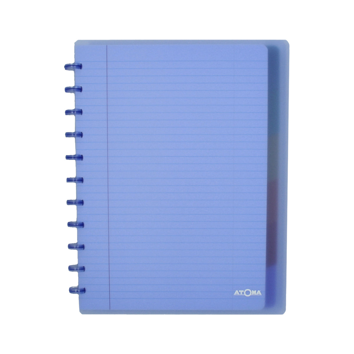 Atoma - Notizbuch A4+ Raute 5x5mm 120 Seiten 90gr PP transparent sortiert | 10 Stück