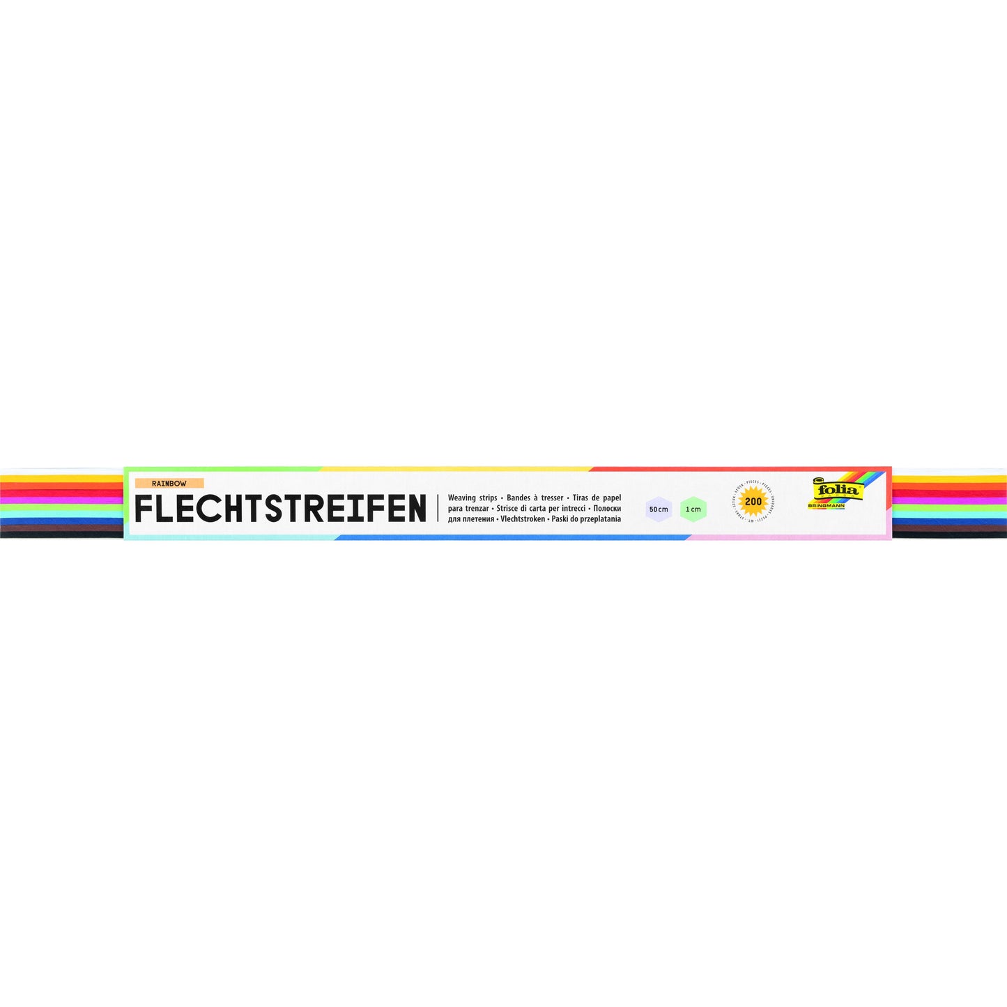 Folia Paper - Flechtstreifen Folia 50x1cm 130gr 200 Streifen in verschiedenen Farben