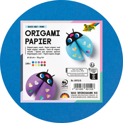 Folia Paper - Origamipapier Folia 70gr rund 15cm 100 Blatt verschiedene Farben