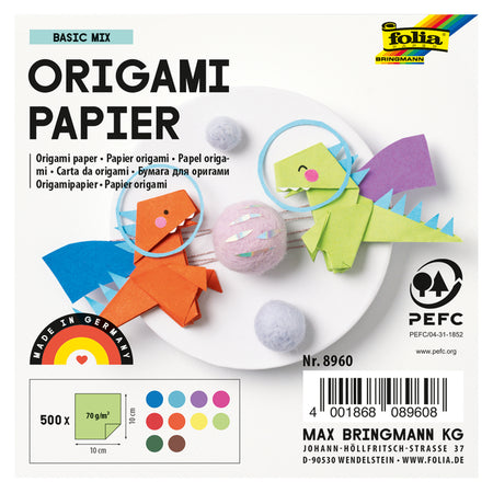 Folia Paper - Origamipapier Folia 70gr 10x10cm 500 Blatt verschiedene Farben