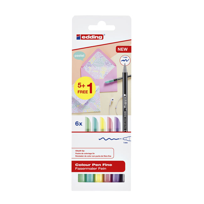 Edding - Fineliner 1200 f Pastell sortiert | 10 Stück