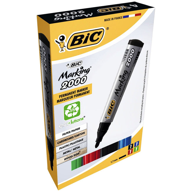 Bic - Filzstift 2000 Ecolutions rund, große sortierte Box mit 4 Stück