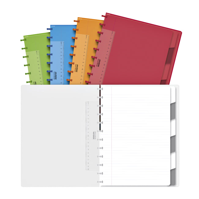 Adoc - Notizbuch A4-Linie 144 Seiten 90gr mit 6 Tabs sortiert