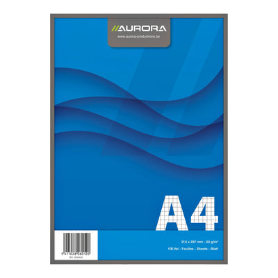 Aurora - Schreibblock A4 Diamant 5x5mm 100 Blatt 60gr blau
