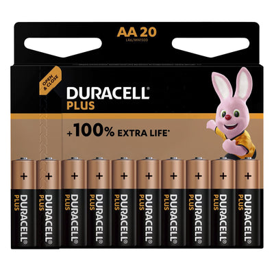 Duracell - Batterie Plus 100 % AA, Blister mit 20 Stück