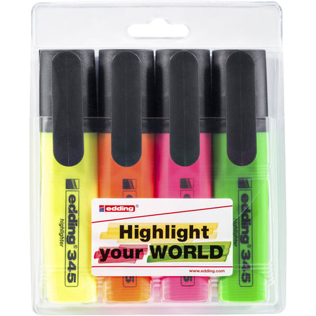 Edding - Highlighter 345 2-5mm sortiertes Set mit 4 Stück