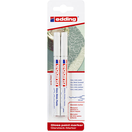 Edding – Ölbasierter Paintmarker 780, 0,8 mm, weiß, Blisterpackung mit 2 Stück