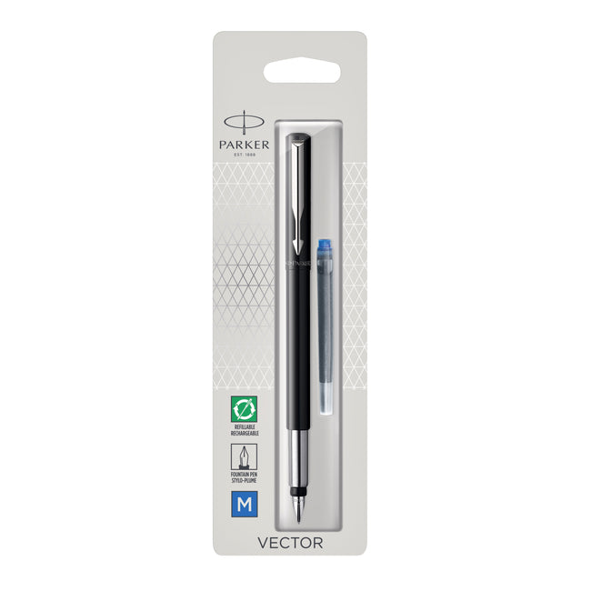 Parker - Füllfederhalter Vector Black Medium Blister à 1 Stück