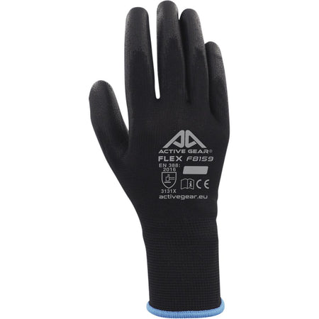 ActiveGear - Handschuhgriff PU-Flex schwarz groß | 12 Stück