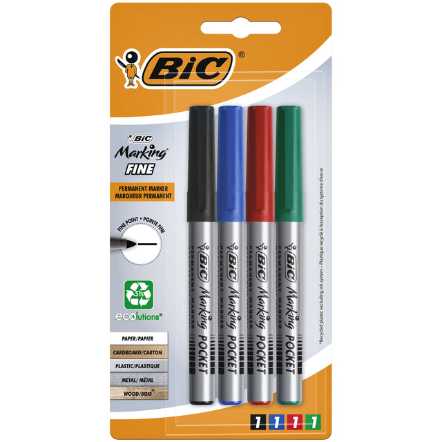 Bic - Filzstift ecolutions rund fein sortiert Blister mit 4 Farben