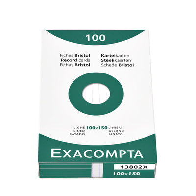 Exacompta - Systemkarte 100x150mm Linie weiß 100 Stück