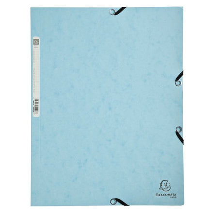 Exacompta - Elastomap Aquarell A4 3 Klappen 400gr Glanzkarton blau | 5 Stück