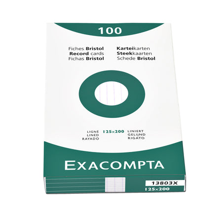 Exacompta - Systemkarte 125x200mm Linie weiß 100 Stück