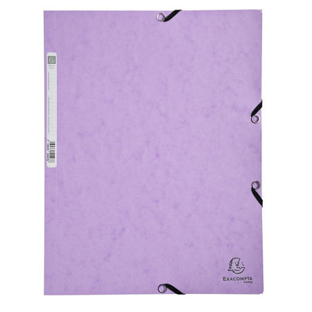 Exacompta - Elastomap Aquarell A4 3 Klappen 400gr Glanzkarton flieder | 5 Stück