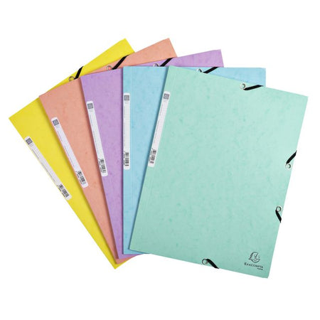 Exacompta - Elastomap Aquarell A4 3 Klappen 400gr Glanzkarton sortiert