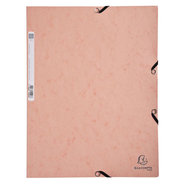 Exacompta - Elastomap Aquarell A4 3 Klappen 400gr glänzender Karton rosa
