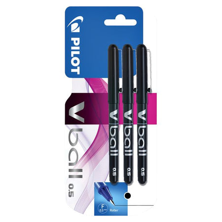 Pilot - Tintenroller V-Ball 05 fein schwarz Blister mit 3 Stück