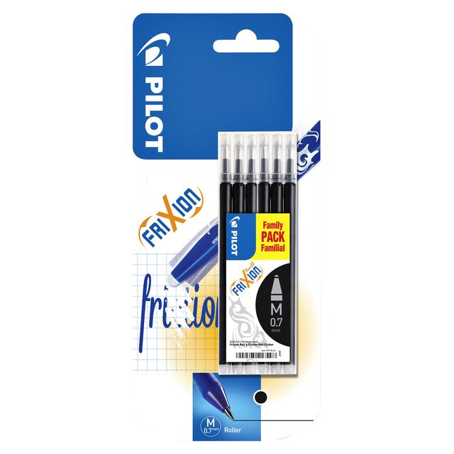 Pilot - Tintenroller-Mine friXion medium schwarz, Set à 6 Stück