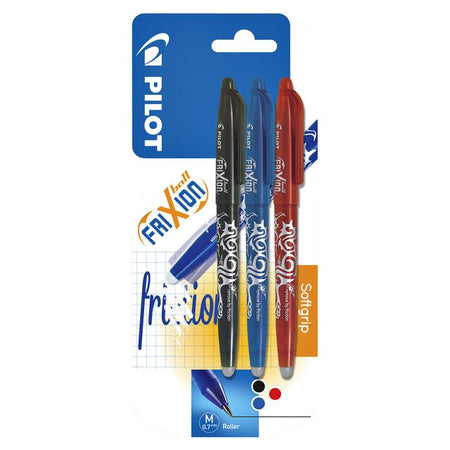 Pilot - Tintenroller friXion medium, sortiert, Blister mit 3 Stück