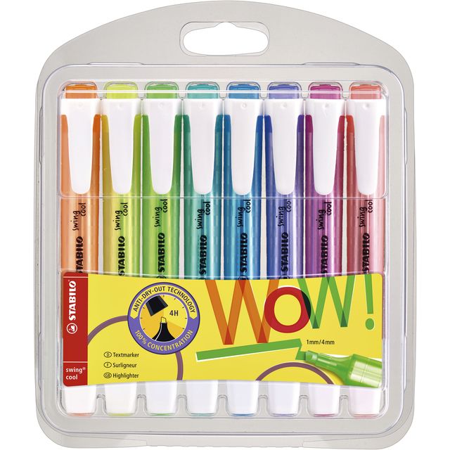 STABILO - Textmarker Swing cool 275/8 Wow sortierter Karton mit 8 Stück