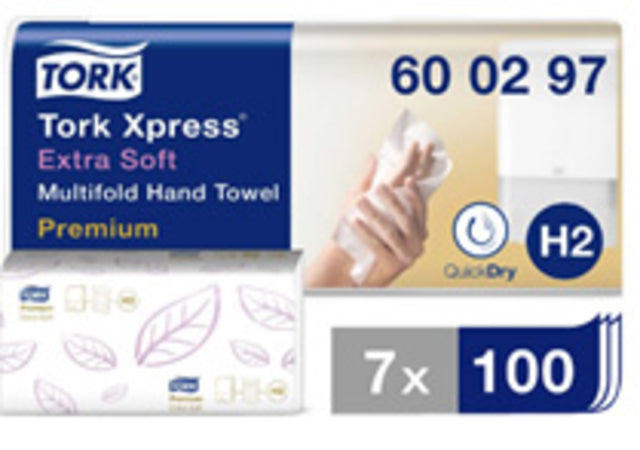 Klapptuch Tork Express Multifold H2 Premium 2-Laags 100st White 600297