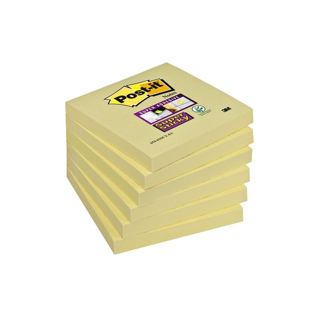 3M - Notizblock 3m Post-it 654 76x76mm Edelstahl gelb
