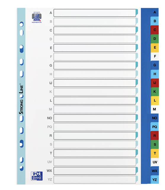 Tabs Oxford A4+ 11-Gates 20-pigal A-Z PP Farbe | 25 Stücke