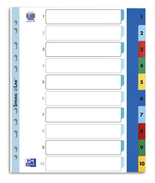 Tabs Oxford A4+ 11-GAATS 1-10 PP Farbe
