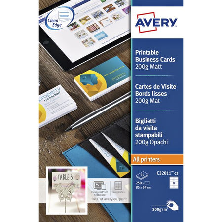 Avery - Visitenkarte C32011-10 85x54mm 200gr 100 Stück
