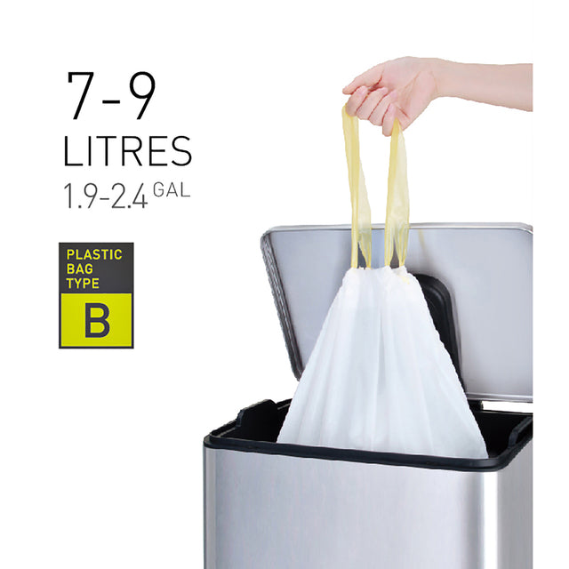 Abfallbeutel EKO MDPE Typ B mit Entwurfsband 40x45cm 7-9l Weiß