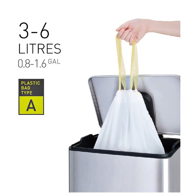 EKO - Abfallbeutel MDPE Typ A mit Kordelzug 35x40cm 3-6L weiß Rolle à 30 Stück