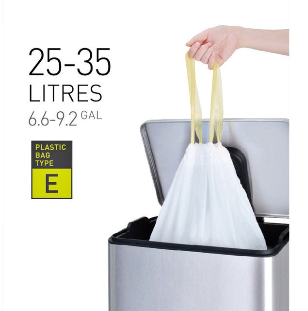 Abfallbeutel EKO MDPE Typ E mit Entwurfsband 55x70cm 25-35l Weiß