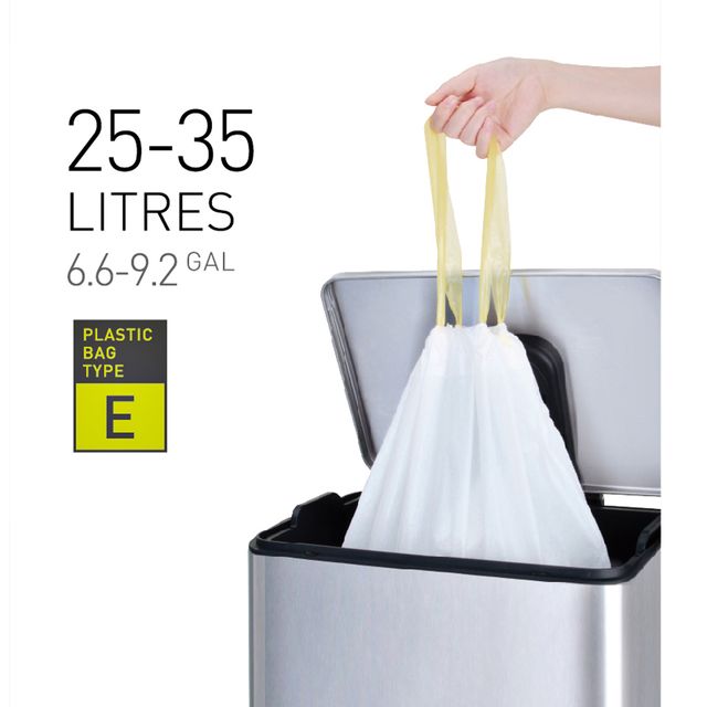 EKO - Abfallbeutel MDPE Typ E mit Kordelzug 55x70cm 25-35L weiß Rolle à 12 Stück
