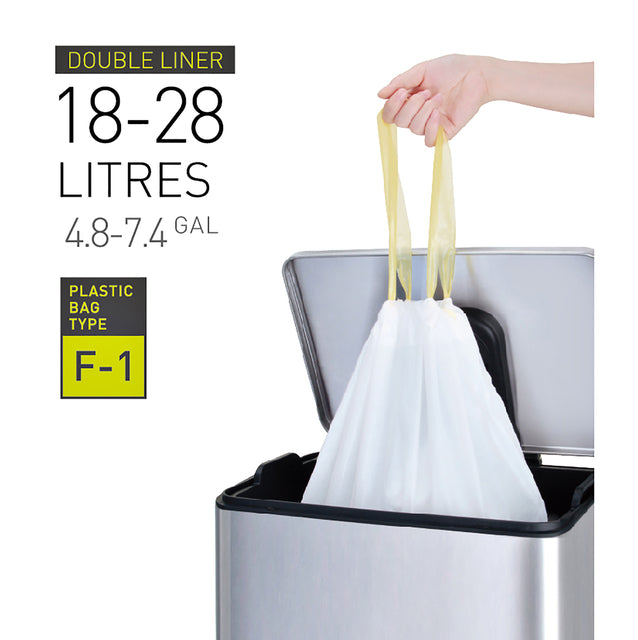EKO - Abfallbeutel MDPE Typ F1 mit Kordelzug 49x68cm 18-28L weiß Rolle à 20 Stück