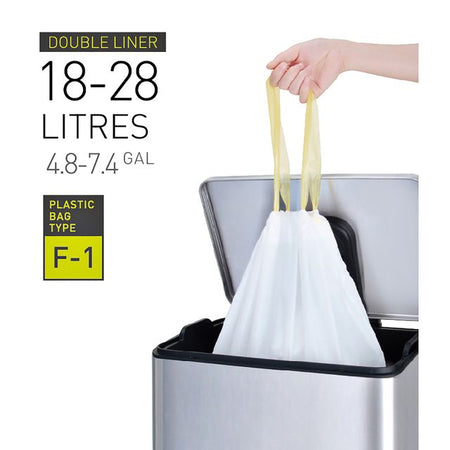 Eko - Abfallbeutel MDPE Typ F1 mit Kordelzug 49x68cm 18-28L weiß Rolle à 20 Stück