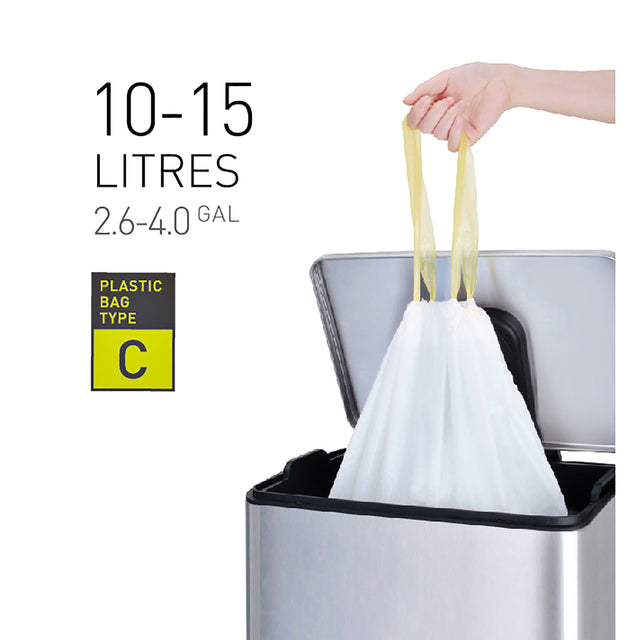 Abfallbeutel eko mdpe Typ C Zug 45x50cm 10-15l weiß | Umkarton mit 6 Rollen x 20 Stück