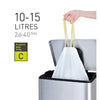 Eko - Abfallbeutel MDPE Typ C mit Kordelzug 45x50cm 10-15L weiß Rolle à 20 Stück