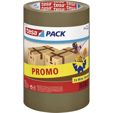 Tesa - Verpackungspackung® 66mx50mm braun Aktionspackung 3 Rollen