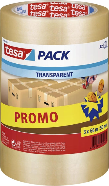 Verpackungsband Tesa 57008 50 mmx66 Mach transparent Promopack