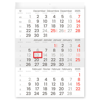 INNI - 3-Monats-Kalender 2026 Manager-Kompaktformat | 10 Stück