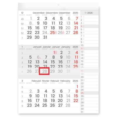 Quantore – 3-Monats-Kalender 2026 INNI Manager Notizen im kompakten Format