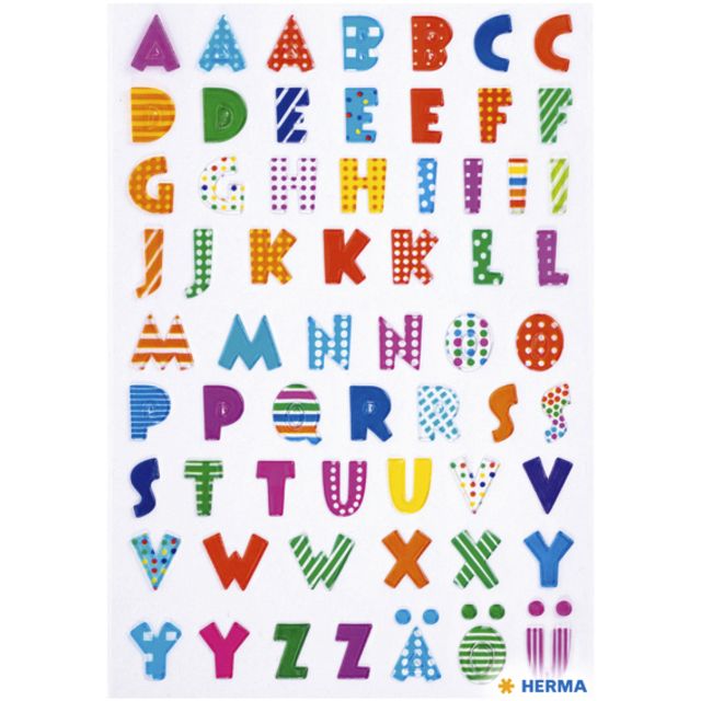 HERMA - Etikett 6291 bunte Buchstaben Stein | 10 Stück